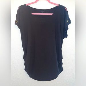 Brand is AUW, Size L , all black dress shirt / business casual